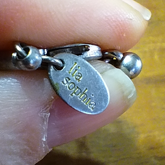 Multi Strand Lia Sophia Necklace, Blue Beads, Silver Wire & Accents - Picture 5 of 9